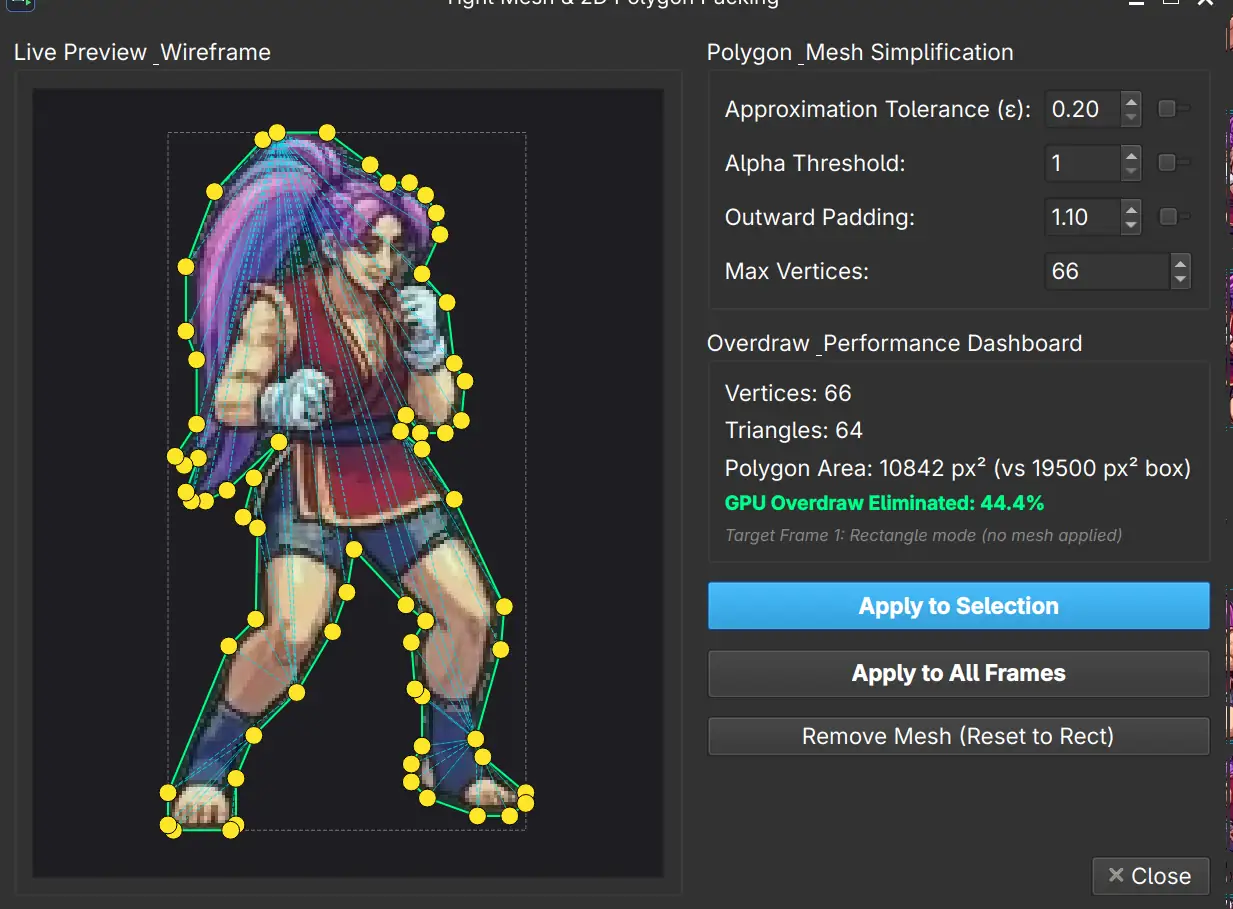 Polygon mesh generation dialog